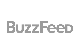 BuzzFeed logo in gray on a white background
